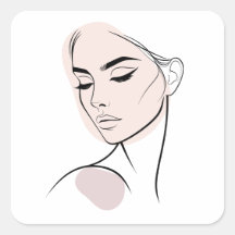 Dibujo de cara de una línea no3 (con color)