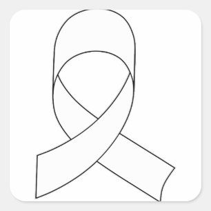 Pegatina Cuadrada Dibujo de cinta blanca