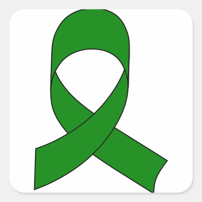 Pegatina Cuadrada Dibujo de cinta verde (Anverso)