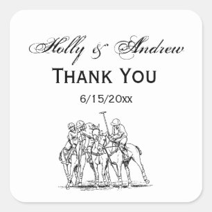 Pegatina Cuadrada Dibujo De Coincidencia De Polo Estilizado De Vinta