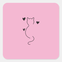 dibujo de gato gatito lindo con fondo de color ros
