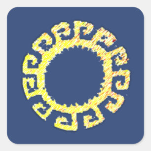 Pegatina Cuadrada Dibujo solar