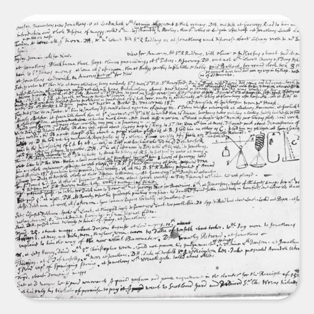 Pegatina Cuadrada Dibujos técnicos (Anverso)