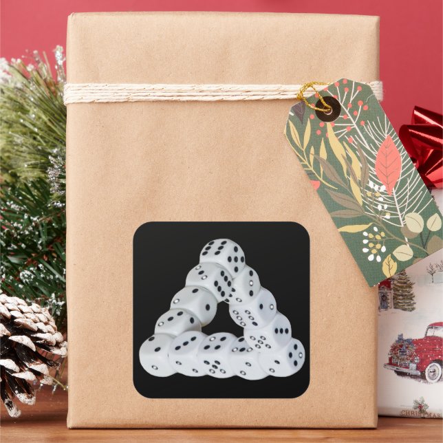 Pegatina Cuadrada Dice de ilusión óptica (Vacaciones)