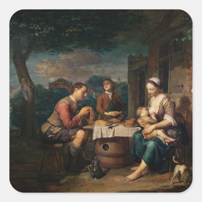 Pegatina Cuadrada Diciendo gracia (Anverso)