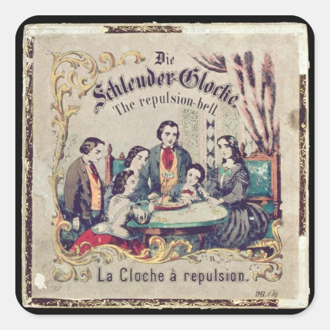 Pegatina Cuadrada Die Schleuder Glocke - La campana de repulsión (Anverso)