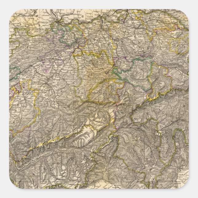 Pegatina Cuadrada Die Schweiz (Anverso)