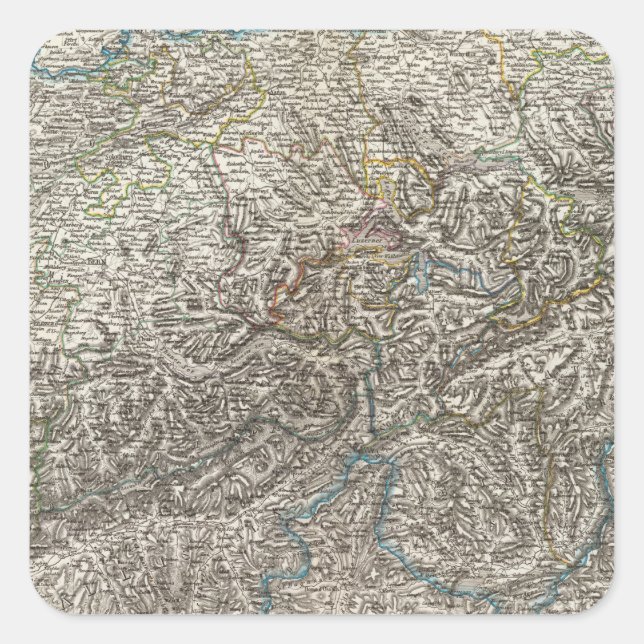 Pegatina Cuadrada Die Schweiz - Suiza (Anverso)