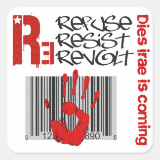 Pegatina Cuadrada Dies irae - Refuse Resist Revolt