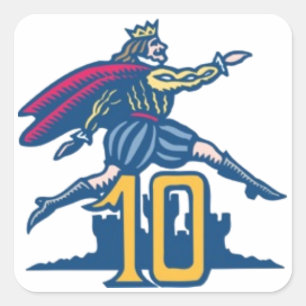 Pegatina Cuadrada Diez señores a saltar