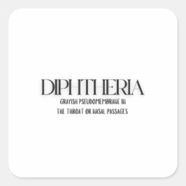 Pegatina Cuadrada Difteria: Representación gráfica