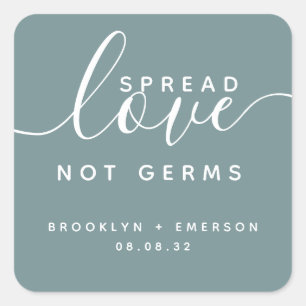 Pegatina Cuadrada Difunde Amor No Gérmenes Gel Antibacterial