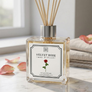Pegatina Cuadrada Difusor de caña Velvet Rose Elegante Botánico Cuad