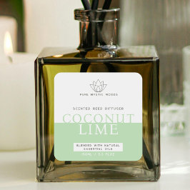 Pegatina Cuadrada Difusor de caña verde