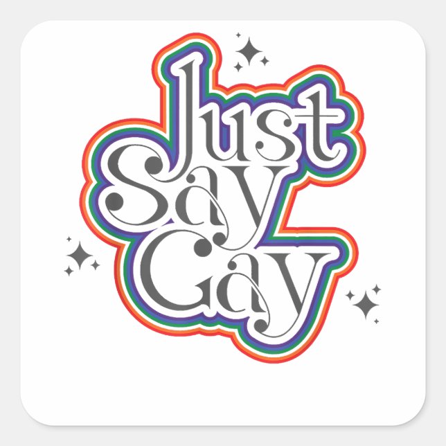 Pegatina Cuadrada Digan Camisas Gays en Florida Trans Orgullo Gay Or (Anverso)