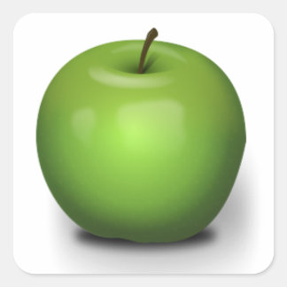 PEGATINA CUADRADA DIGITAL GRÁFICO DE APPLE VERDE FOTOREALISTA 23392