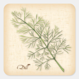 Pegatina Cuadrada Dill Herb