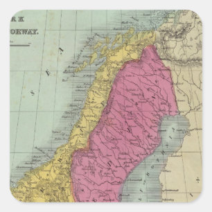 Pegatina Cuadrada Dinamarca Suecia y Noruega