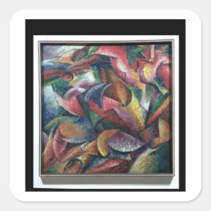 Pegatina Cuadrada Dinamismo del cuerpo, 1913 (aceite en lona)