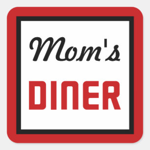 Pegatina Cuadrada Diner de mamá