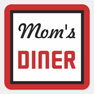 Pegatina Cuadrada Diner de mamá
