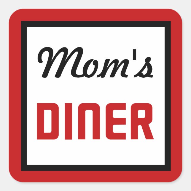Pegatina Cuadrada Diner de mamá (Anverso)