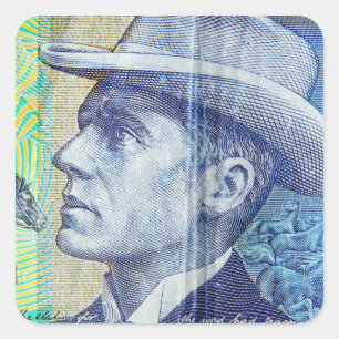 Pegatina Cuadrada Dinero australiano