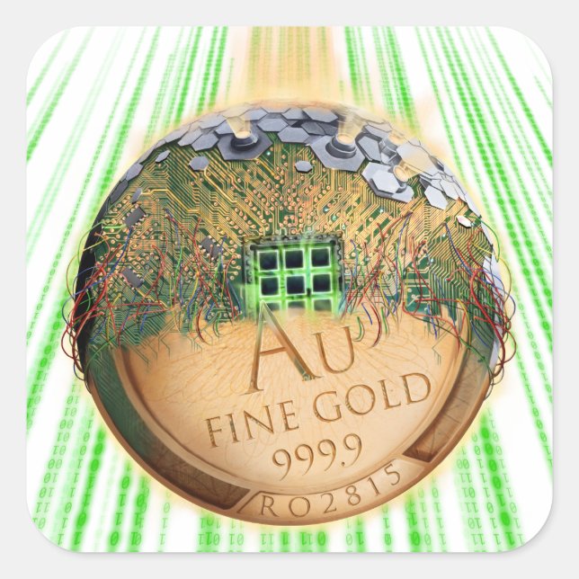 Pegatina Cuadrada Dinero futuro (Anverso)