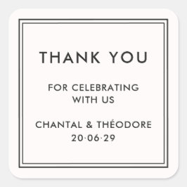 Pegatina Cuadrada Dinero viejo | Boda de lujo tranquilo Gracias Pega