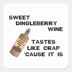 Pegatina Cuadrada Dingleberry Wine