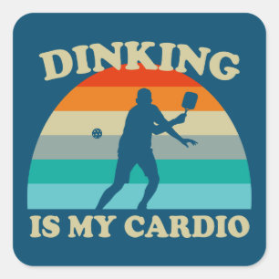 Pegatina Cuadrada Dinking Is My Cardio Pickleball