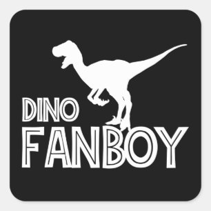 Pegatina Cuadrada Dino Fanboy - Dinosaur Lover