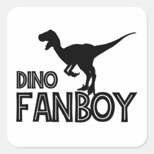Pegatina Cuadrada Dino Fanboy - Dinosaur Lover