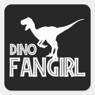 Pegatina Cuadrada Dino Fangirl - Dinosaur Lover