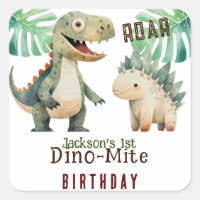 Dinosaurio 1er cumpleaños acuarela