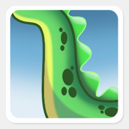 Pegatina Cuadrada DINOSAURIO DE LARGO LARGO MISTERIO de Jeff Willis 