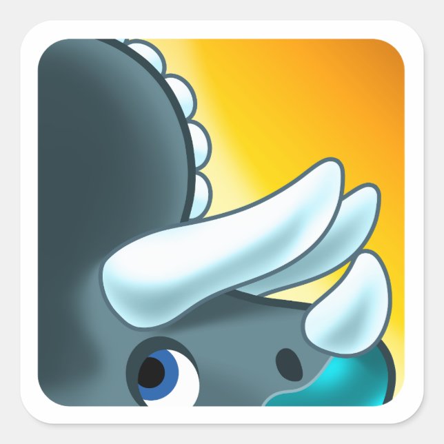 Pegatina Cuadrada DINOSAURIO DE PIEDRA MISTERIOSO de Jeff Willis Art (Anverso)