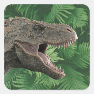Pegatina Cuadrada Dinosaurio real T-Rex