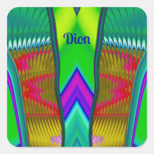 Pegatina Cuadrada DION ~ Multicolorizado 3D ~