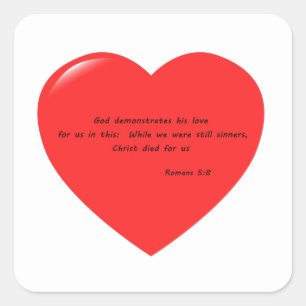 Pegatina Cuadrada Dios demuestra su amor