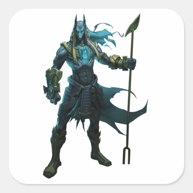 Pegatina Cuadrada Dios egipcio (Anverso)