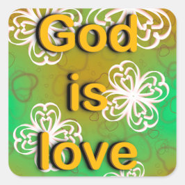 Pegatina Cuadrada Dios es amor