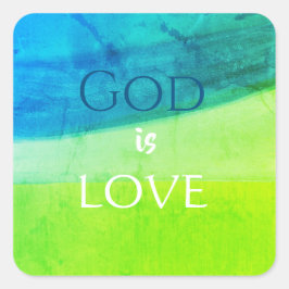 Pegatina Cuadrada Dios es Amor Inspirador
