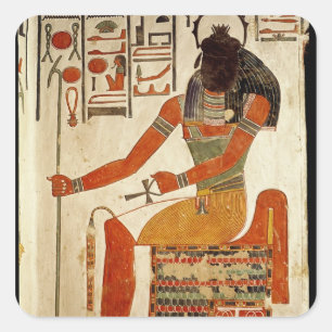 Pegatina Cuadrada Dios, Khepri, de la tumba de Nefertari