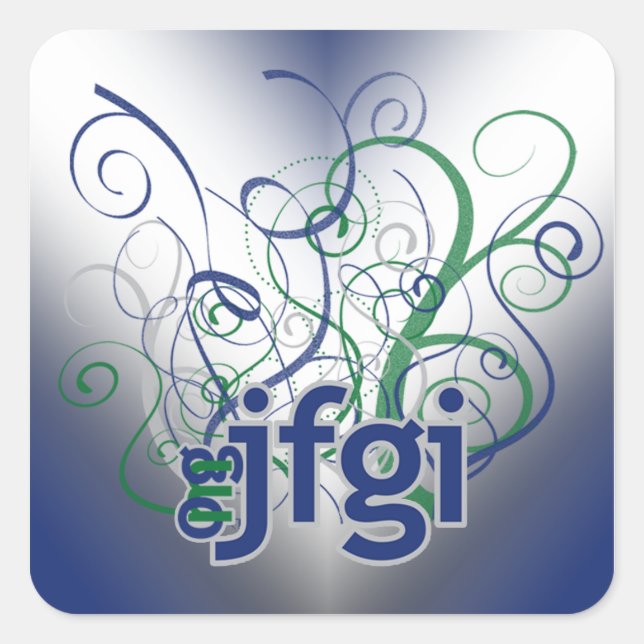 Pegatina Cuadrada ¡Dios mío! jfgi (Anverso)