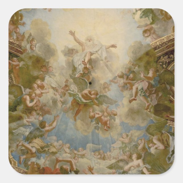 Pegatina Cuadrada Dios Todopoderoso el Padre - Palacio de Versalles (Anverso)