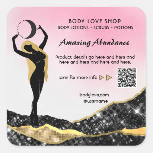 Pegatina Cuadrada *~* Diosa Ombre Spell de Intención Rosa AP24