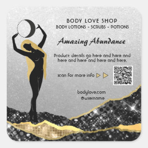 Pegatina Cuadrada *~* Diosa Purpurina SILVER Spell de Intención AP24