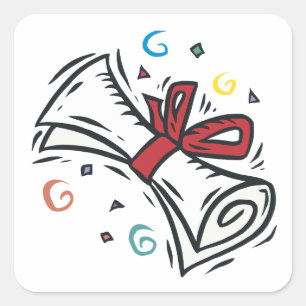 Pegatina Cuadrada Diploma