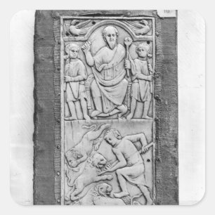 Pegatina Cuadrada Díptica consular de Aetius, el panel derecho